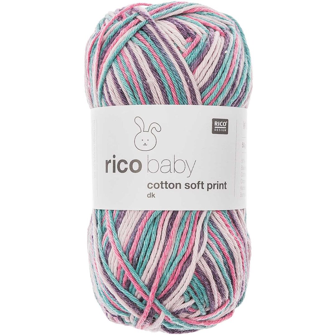 Rico Baby Cotton Soft Print dk 50g 125m Farbe Rosa-Türkis