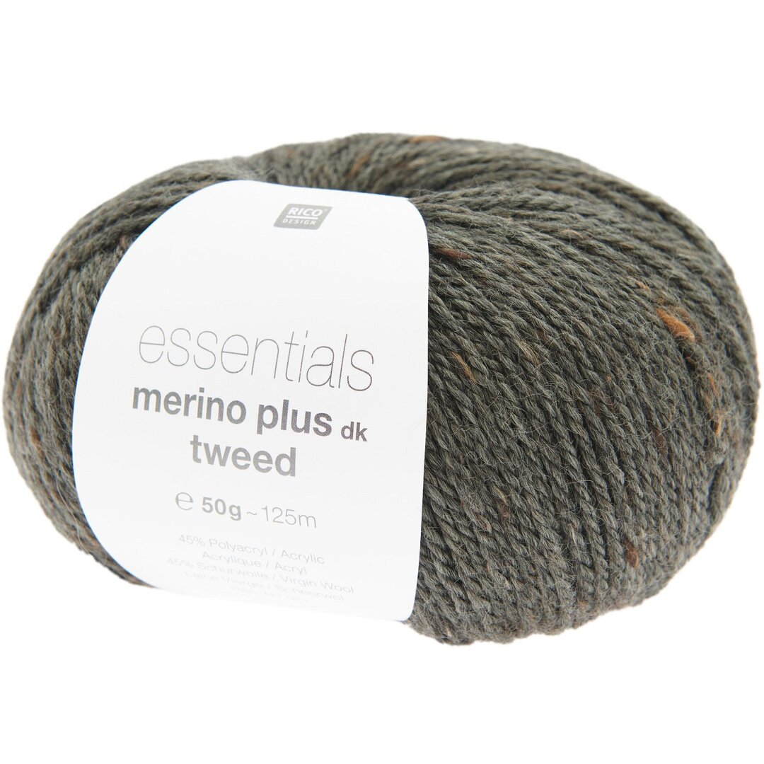 Essentials Merino Plus Tweed dk 50g 125m Farbe Oliv