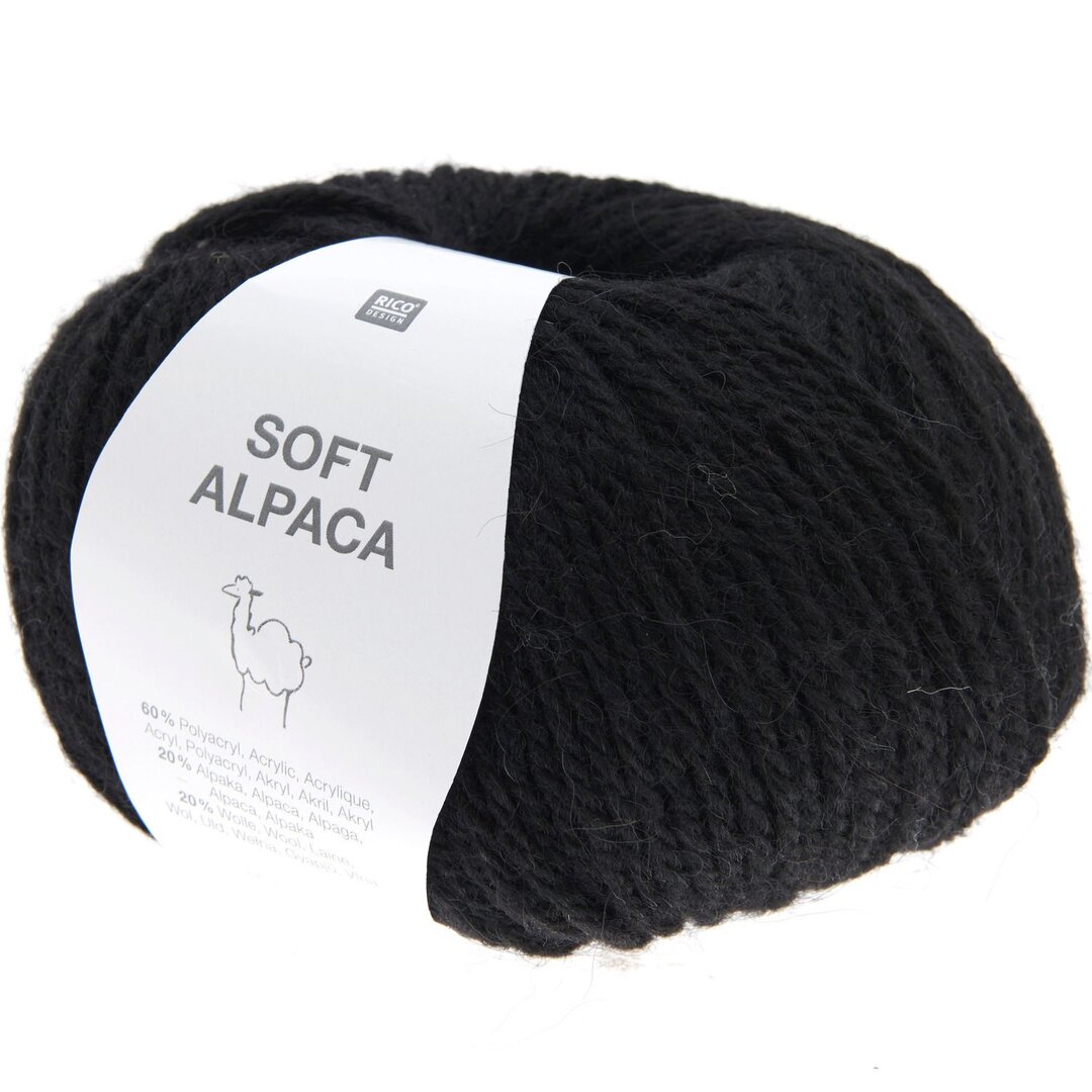Soft Alpaka 50g 125m Farbe Schwarz