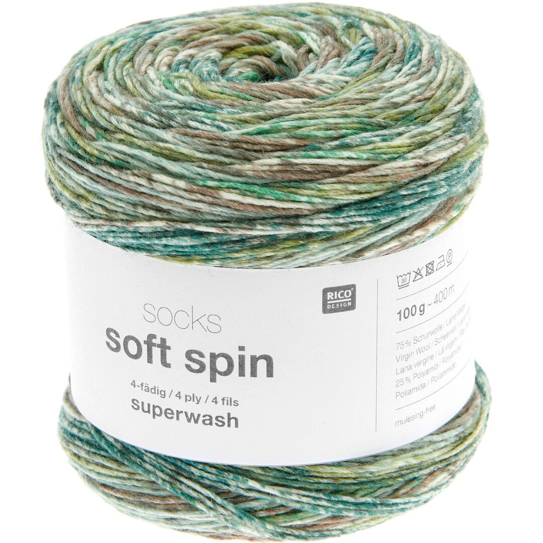 Socks Soft Spin 4-fädig 100g 400m Farbe Forest Greens