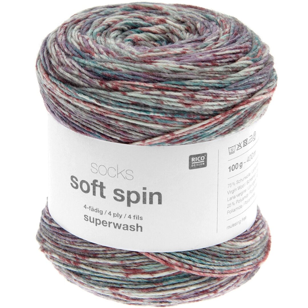 Socks Soft Spin 4-fädig 100g 400m Farbe FunTones